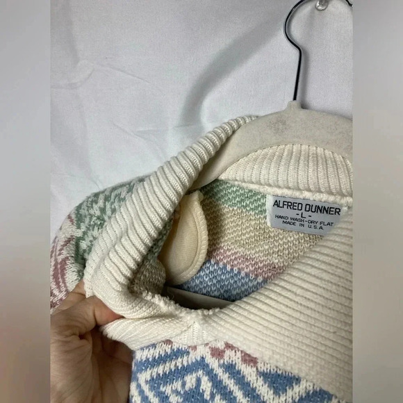 Vintage Alfred Dunner snowflakes sweater multi color size large - Picture 5 of 7
